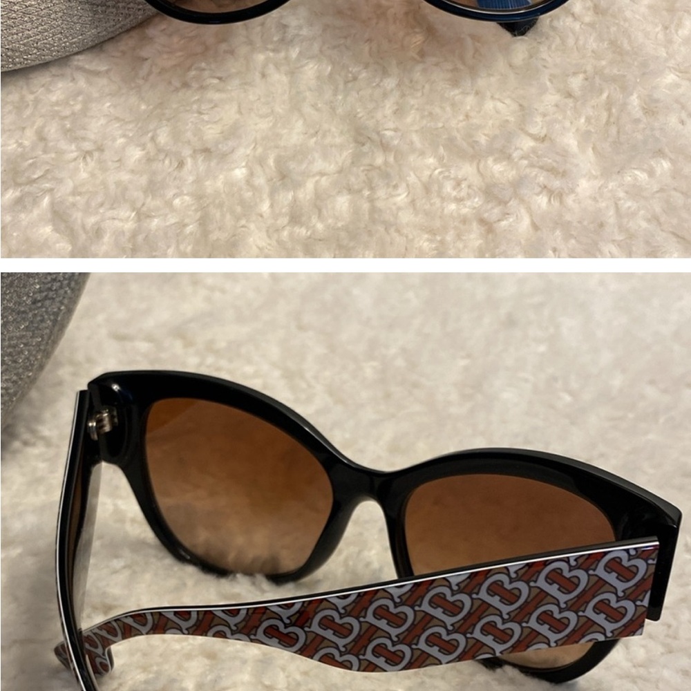 Burberry Black Sunglasses with Brown Pattern